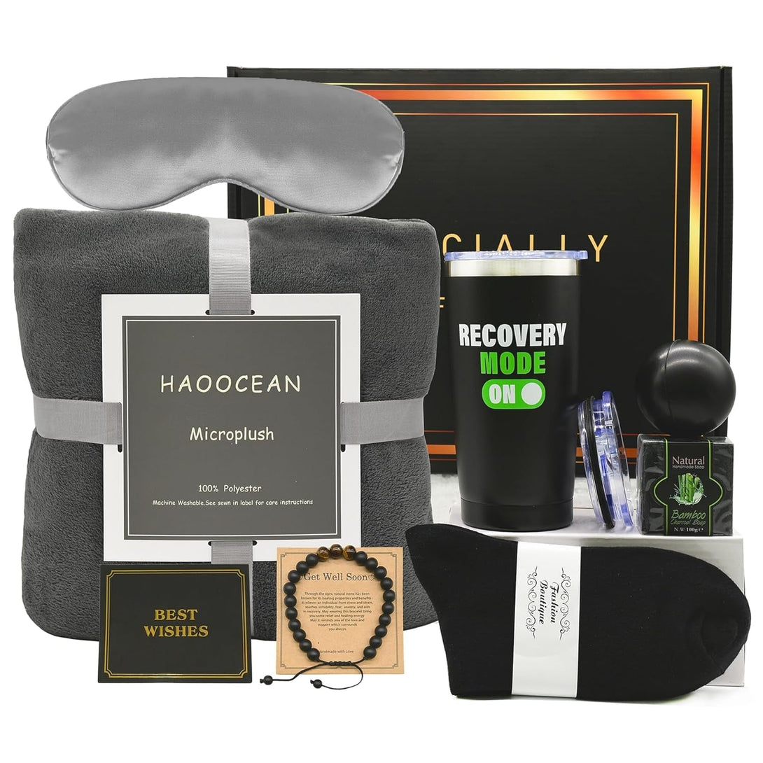 Get Well Soon Gifts for Men after Surgery, Chemo Care Package Get Well Gift Basket for Sick Friends