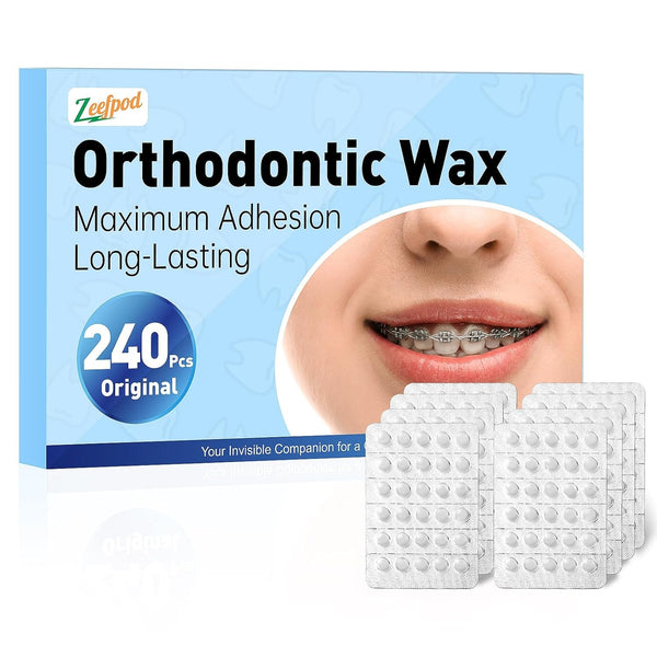 240 Pieces Pre-Cut Orthodontic Wax for Braces, Individually Wrapped Dental Wax for Braces Relief, Easy to Use, Unscentedï¼ŒSafe & Gentle, Hygienic Orthodontic Dots for Orthodontic Care