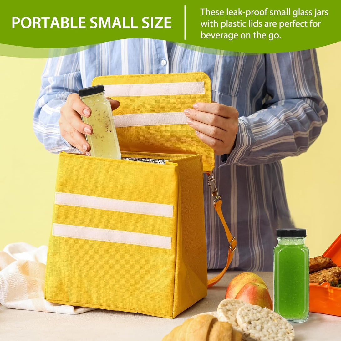 Alotpower 8 Oz Glass Bottles with Lids 12Pack, 240Ml Glass Bottles for Juicing, Water, Kombucha - Portable Glass Juice Bottles with Lids 8 Oz (8Fl.Oz, Set of 12)