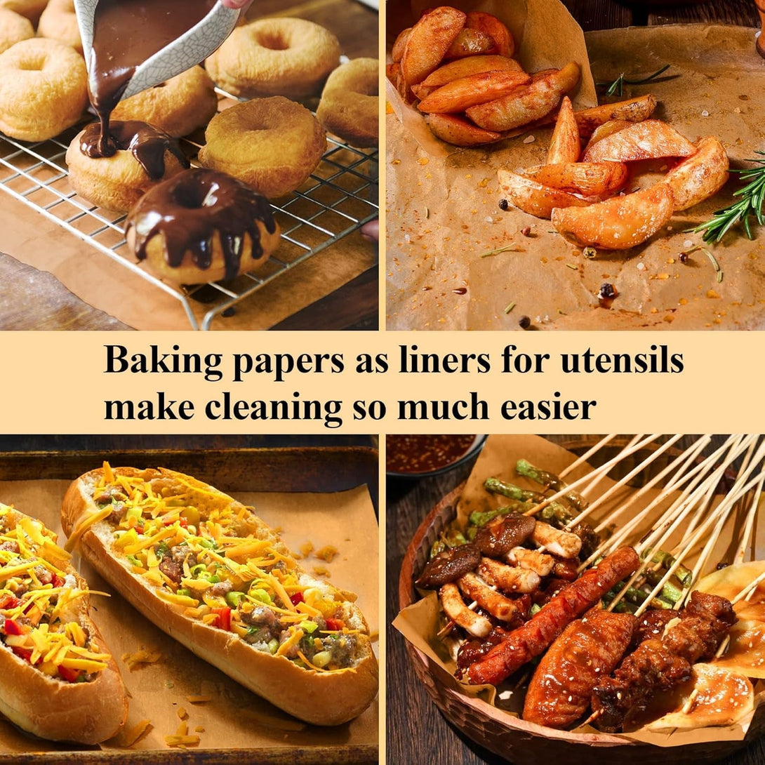 100PCS Unbleached Parchment Paper 12 X 16, Precut for Baking, Half Sheet for Cookie Sheets, Kitchen Gadgets and Supplies for Oven