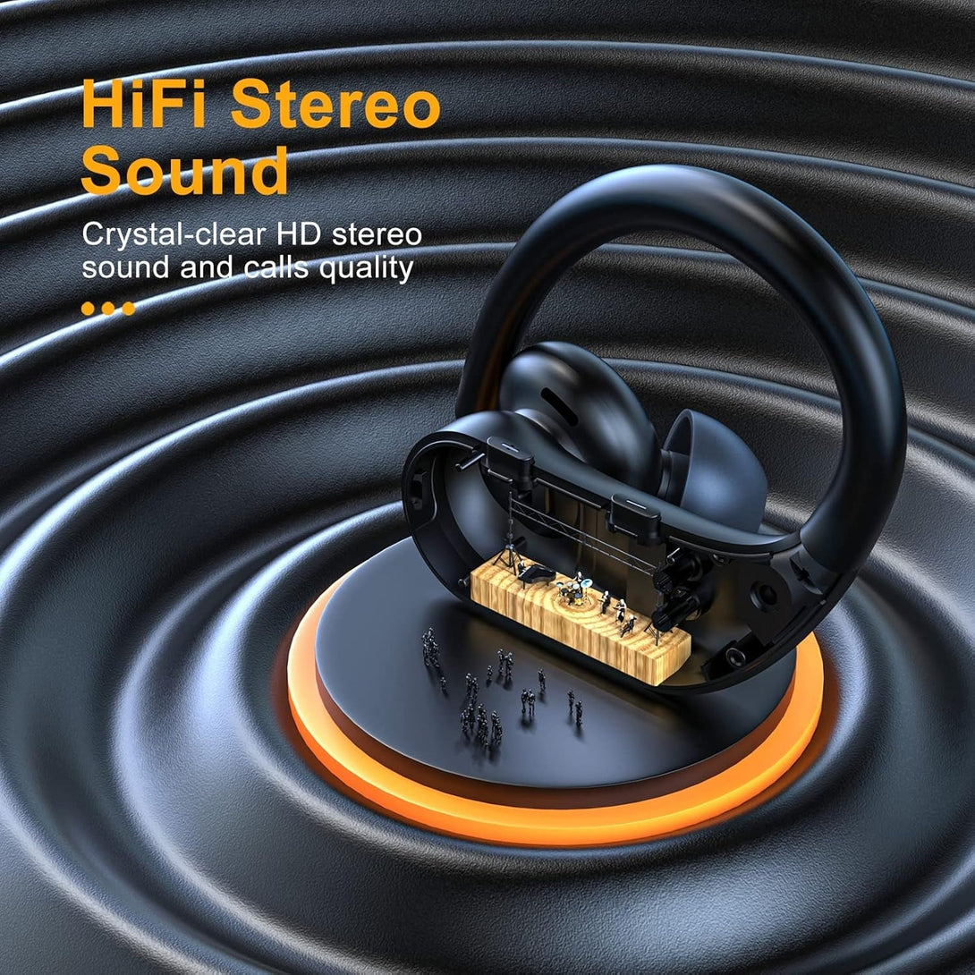 Wireless Earbuds Bluetooth Headphones 130Hrs Playtime with 2500Mah Wireless Charging Case LED Diaplay Hi-Fi Waterproof over Ear Earphones for Sports Running Workout Gaming