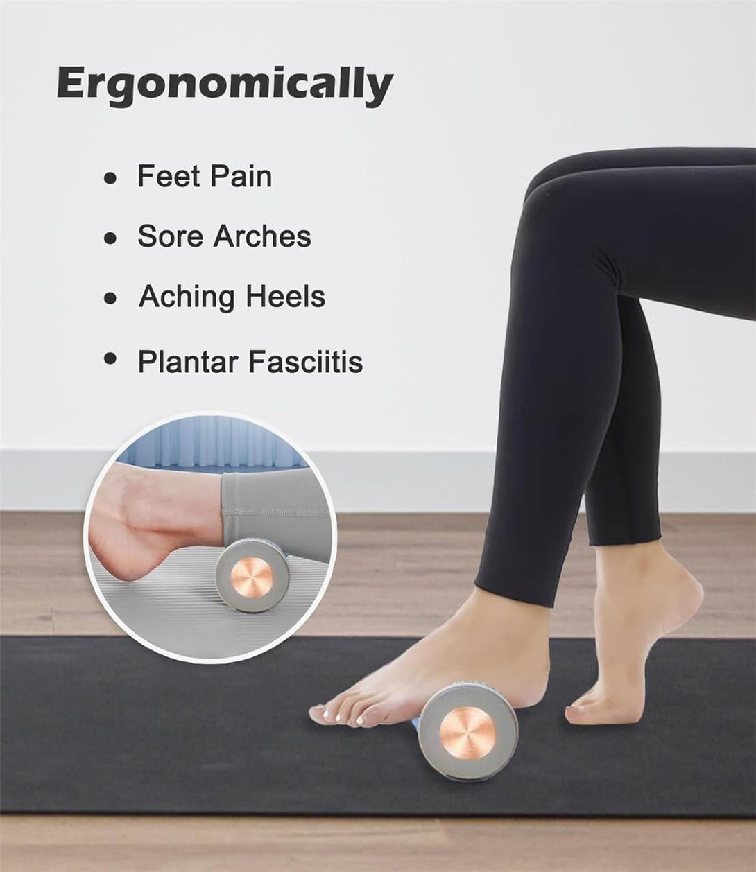 Foot Roller Massager, Deep Tissue Muscle Massager, Acupressure Trigger Point Therapy, Plantar Fasciitis Relief, Heel Arch Pain & Leg Soreness Stress Relief (Gray)