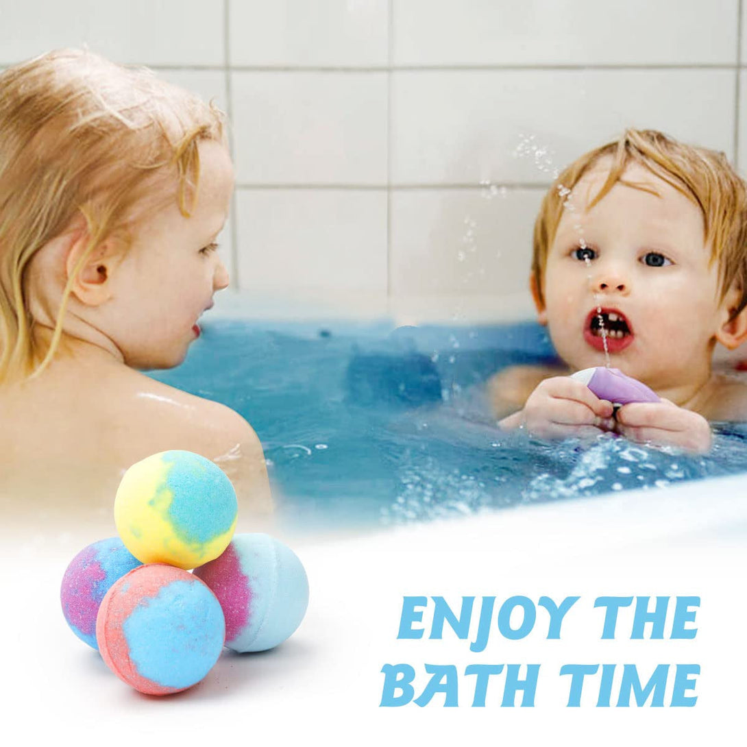 Bath Bombs for Kids 2 Packs (Each Pack of 12 Pcs), Supplement for Bath Shower Balls, Bath Fizzy Kits with Ziplock Bag Packaging Suitable as Travel