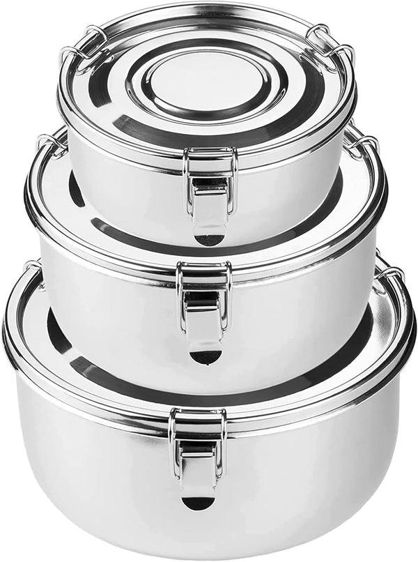 Premium Stainless Steel Food Storage Containers 304 Grade the Original Leak-Proof, Airtight, Smell-Proof - Perfect for Camping Trips, Lunches, Leftovers, Soups, Salads