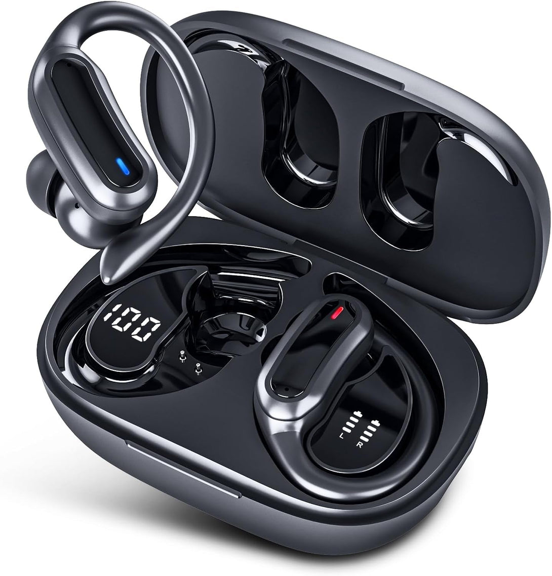 Wireless Earbuds, Bluetooth 5.4 Headphones, True Wireless Stereo Earphones with IPX7 Waterproof, Noise Cancelling Mic, Fast Charging and Comfort Fit Ear Buds for Sports/Workouts - Black