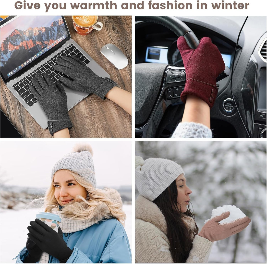 Winter Gloves for Women, Winter Touch Screen Texting Warm Gloves with Thermal Soft Lining for Women