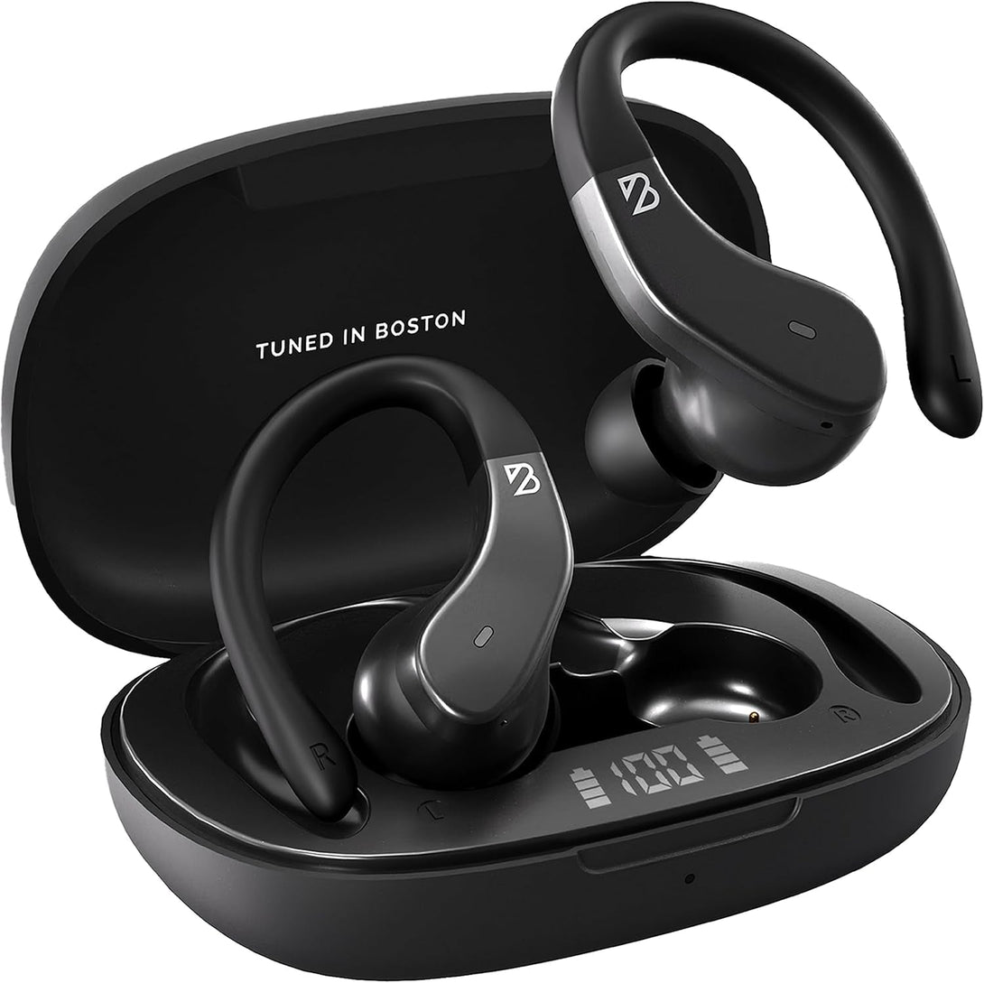 Back Bay Audio Runner 40 - Secure-Fit Wireless Earbuds, Running Bluetooth Earphones for Women and Men, Deep Bass Wrap around Earbuds for Small Ear Canals with Earhooks, Sweatprooof over the Ear Buds
