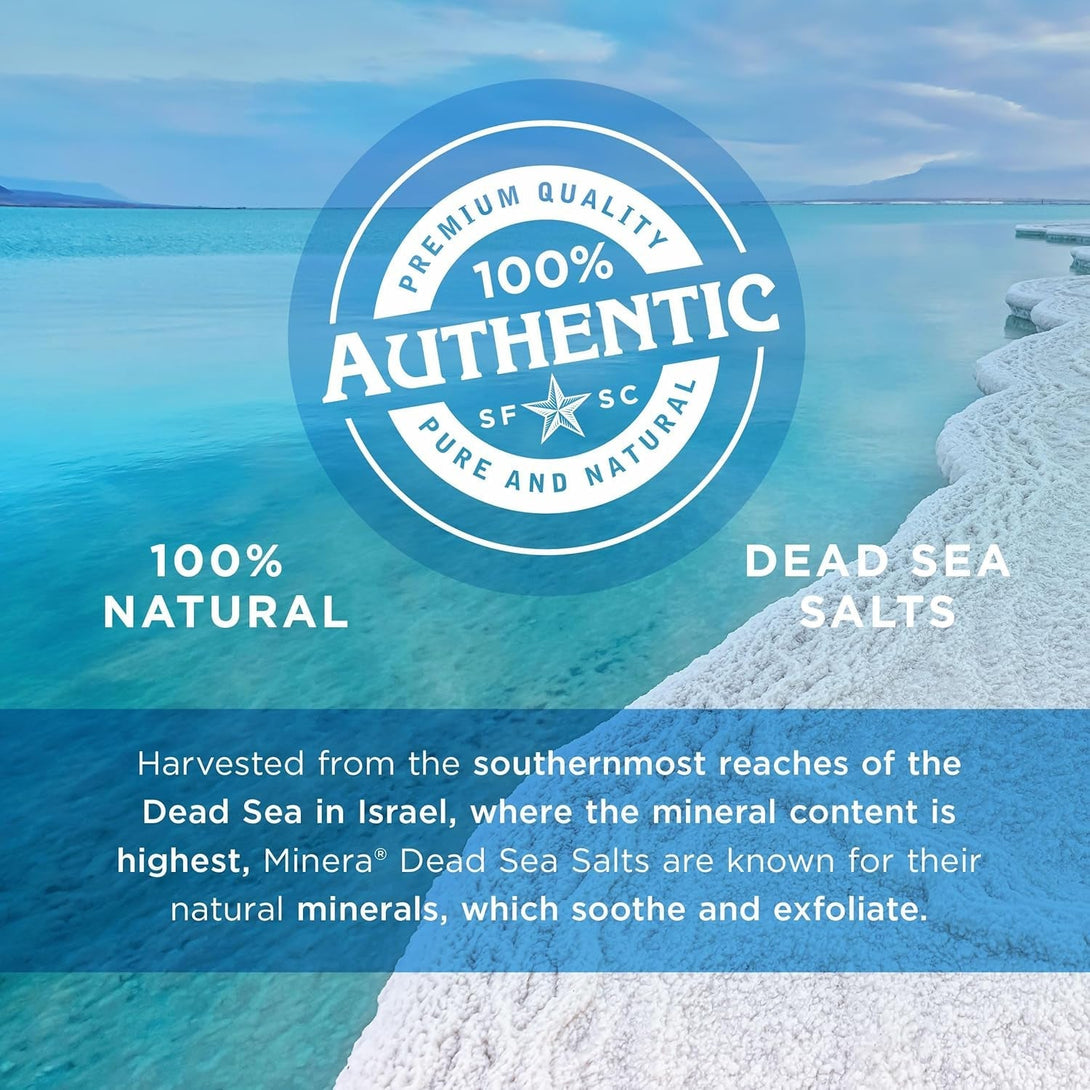 Minera Dead Sea Salt, 100% Pure & Natural, 5 Lbs. Fine Grain (0-1.7 Mm) Bulk Bag, Easily Dissolving Dead Sea Salts for Soaking & Bathing, Skin Nourishing Fine Sea Salt, Unscented