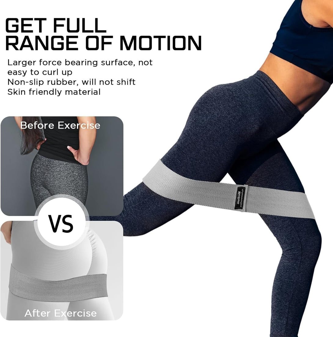 12 Pcs Fabric Resistance Bands for Working Out Booty Workout Stretch Exercise Bands Non Slip for Legs Squat Resistance Loop for Women Men Starter Butt Hip Thigh Fitness
