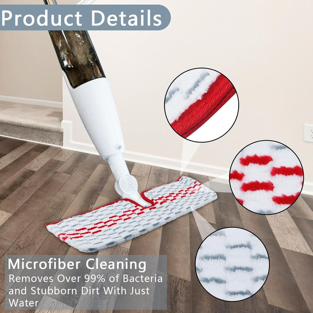 4 PCS Microfiber Refill Spray Mop Pads Compatible with O-Cedar Promist MAX, Washable Reusable Mop Refills Pads, Dual-Action Washable Flip Mops Pads Replacement for All Surface Floor Cleaning