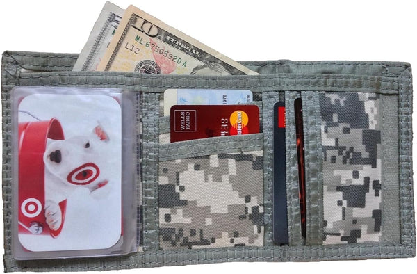 Tri-Fold ACU Army/Navy Camouflage Commando Card Wallet with ID Window for Men (Pack of 1)