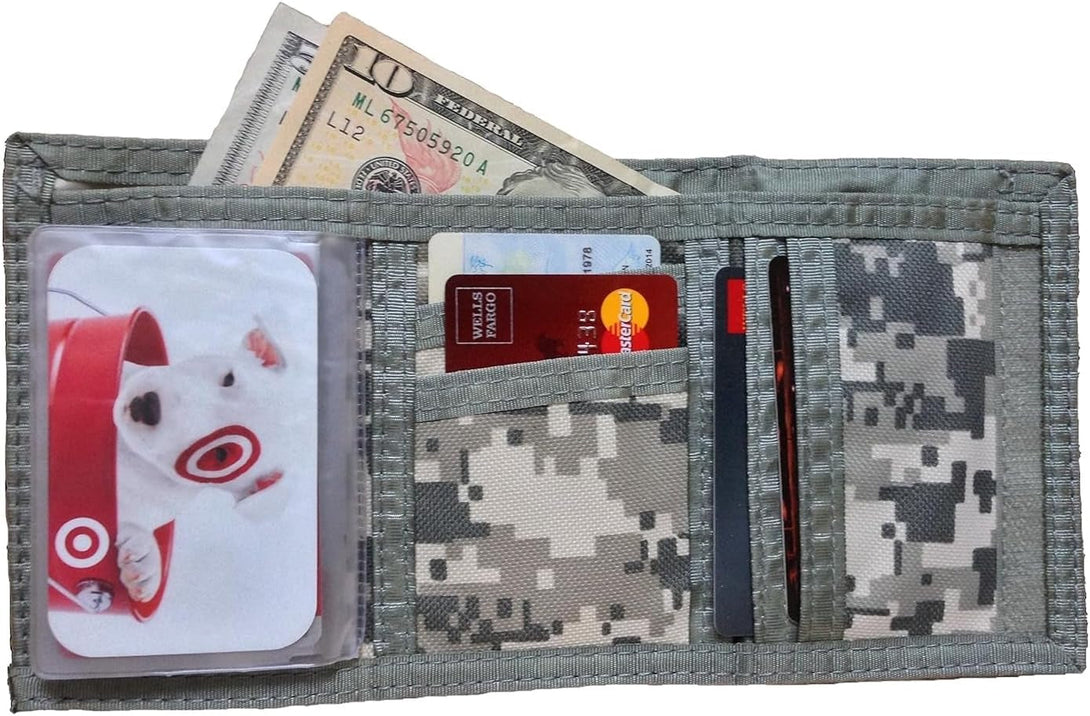 Tri-Fold ACU Army/Navy Camouflage Commando Card Wallet with ID Window for Men (Pack of 1)
