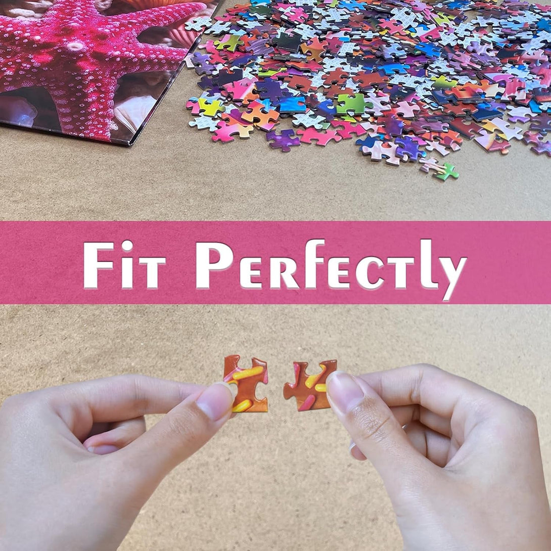 HUADADA Jigsaw Puzzles for Adults 1000 Pieces, Beach Shells Interlock Perfectly Letter on Back No Dust, Home Decor Birthday Party Toy for Men Women Elders Seniors (27.5"X19.6"), 1:1 Poster