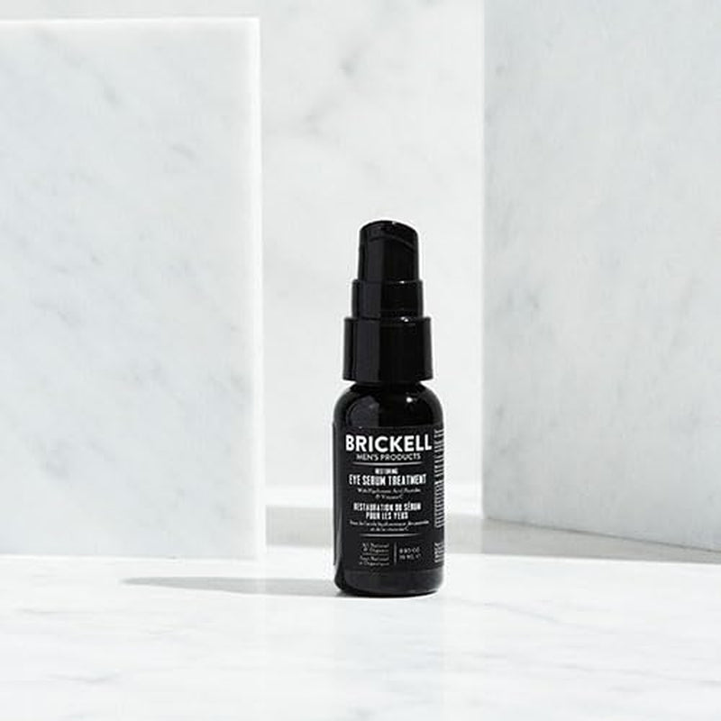 Brickell Men'S Dark Circle under Eye Treatment Serum for Men, Natural and Organic Eye Gel to Firm Men'S Wrinkles, Reduce Dark Bags under Eyes, and Promote Youthful Skin, 0.65 Ounce, Unscented