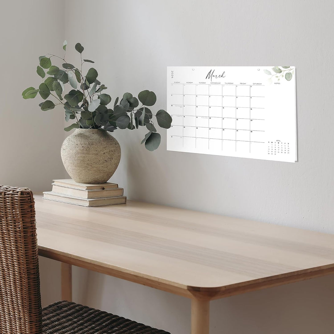 Aesthetic 2024-2025 Desk Calendar - Runs from January 2024 until July 2025 - the Perfect Desktop/Wall Calendar 17"X11" for Easy Organizing