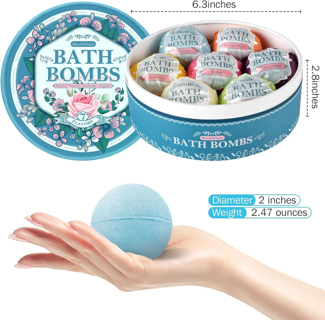 Mother'S Day Bath Bombs Set, 7 Packs Bubble Fizzies Relaxation with Shea Butter, Dry Skin Moisturize, Birthday, Idea for Women, Wife, Girlfriend