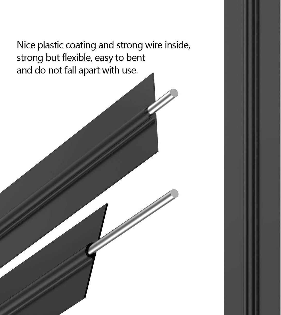 400 Pcs Twist Ties for Bags 5" Cable Ties Bag Twist Ties for Cord Twist Bread Ties Reusable Black Plastic Coated Ties Heavy Duty Bread Ties Twist Wire Ties for Household and Office Use