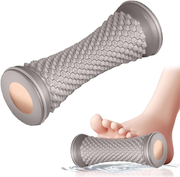Foot Roller Massager, Deep Tissue Muscle Massager, Acupressure Trigger Point Therapy, Plantar Fasciitis Relief, Heel Arch Pain & Leg Soreness Stress Relief (Gray)