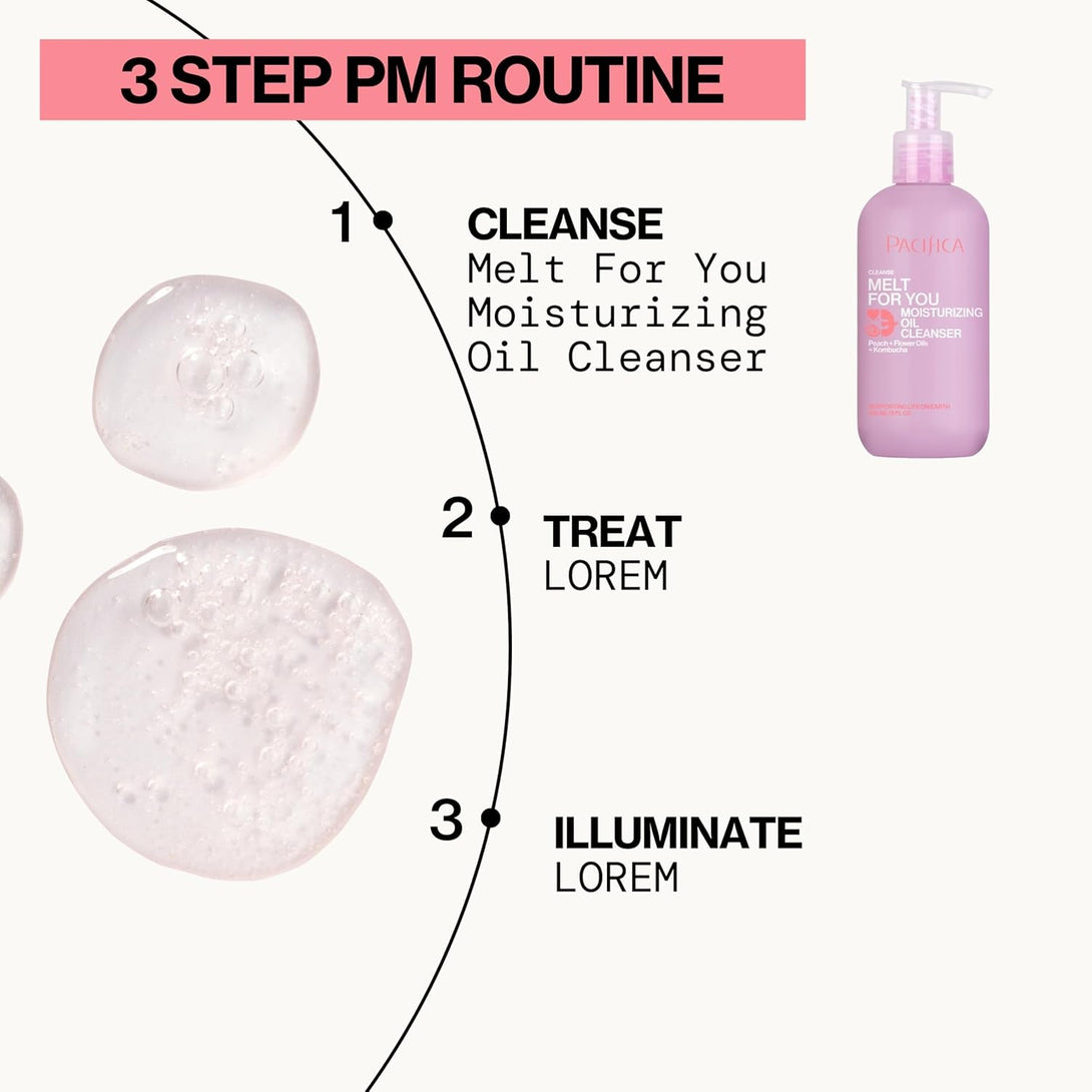 Pacifica Melt for You Facial Cleansing Oil – Hydrating Daily Face Wash & Makeup Remover Oil Cleanser for All Skin Types, Gentle Non-Comedogenic, Vegan, Clean Beauty, Dermatologist Tested 8 Fl Oz