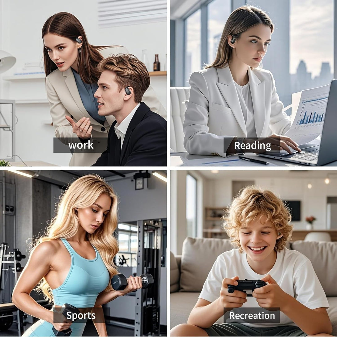 AI Translation Earbuds Real Time,Ows 3-In-1 Open-Ear Translating Ear Buds,144 Language Translator Earbuds with Ios & Android for Business and Learning - Black