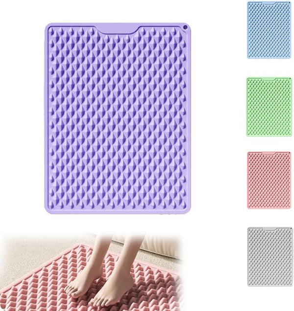 Lmljoo Silicone Cushion Portable Foot Reflexology Pad Foldable Foot Massage Mat Pressure Point Massage Mat Anti-Fatigue Standing Desk Standing Pad Relieves Foot Pain