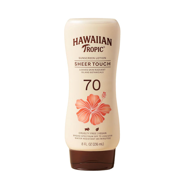 Hawaiian Tropic Sheer Touch Lotion Sunscreen SPF 70, 8Oz | Broad Spectrum, Oxybenzone-Free, Sunblock Lotion, Hawaiian Tropic Sunscreen SPF 70, 8Oz