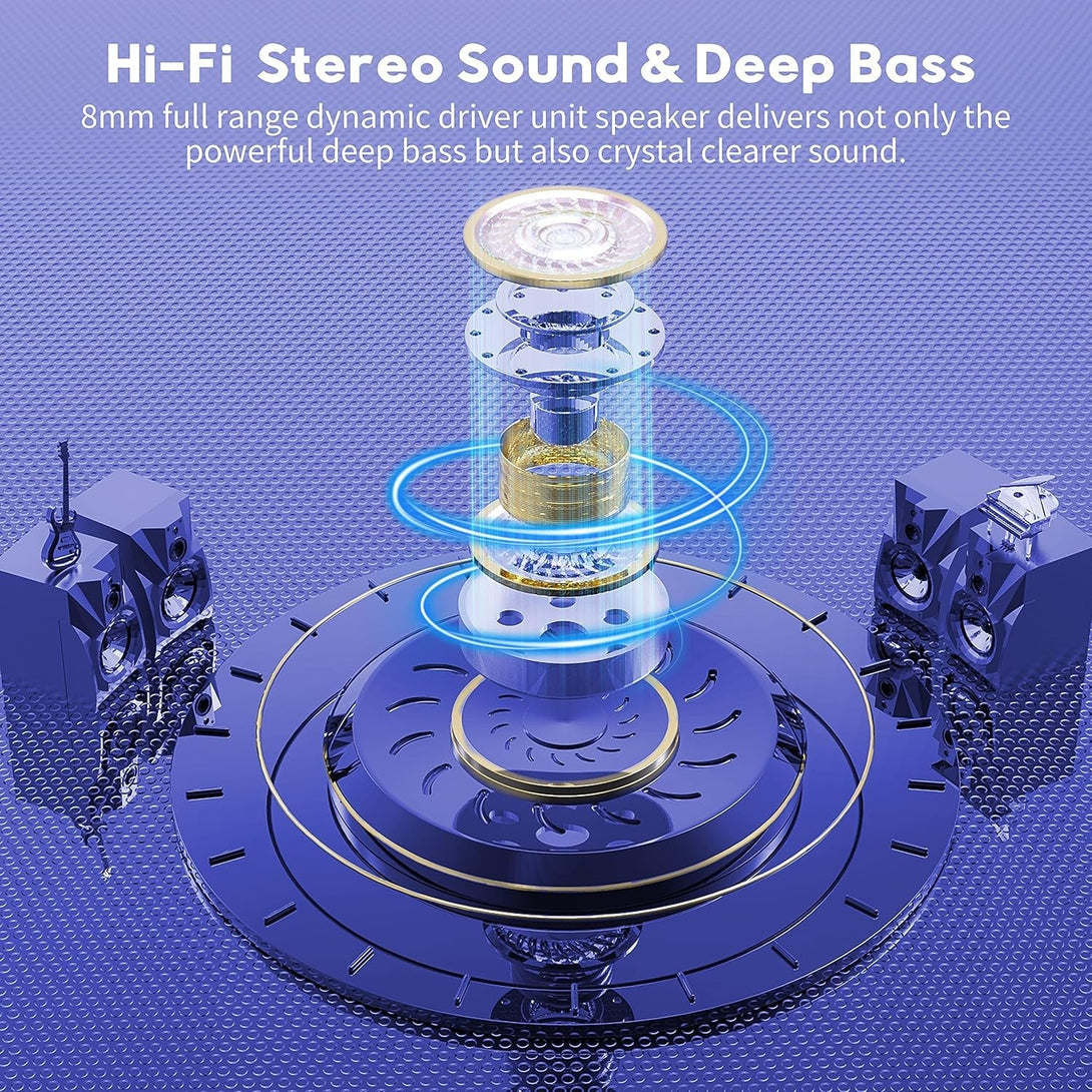 Kurdene Wireless Earbuds Bluetooth Headphones Sport,Over Ear Buds with Deep Bass Sound,60Hrs Playtime Earphones Redesigned Comfort Fit with Earhooks for Running,Meeting,Workout-Purple