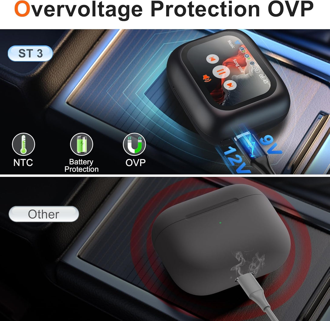 THREE PEACHES Ear Buds Wireless Earbuds Bluetooth 5.4 Headphones, Touch Screen Earbuds, Call ENC Noise Active Noise Cancelling, In-Ear Headphones USB Charging Case Earbuds for Iphone/Android, Black