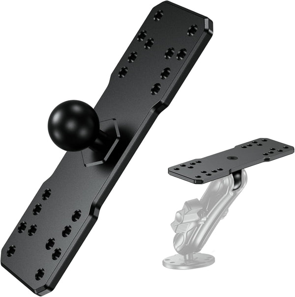 BRCOVAN 1'' Ball Fish Finder Mount, Aluminum Alloy Universal Marine Electronic Plate, Fit for RAM Mounts B Size 1 Inch Ball Double Socket Arm, Fit for Garmin, Lowrance, Humminbird, Raymarine and More