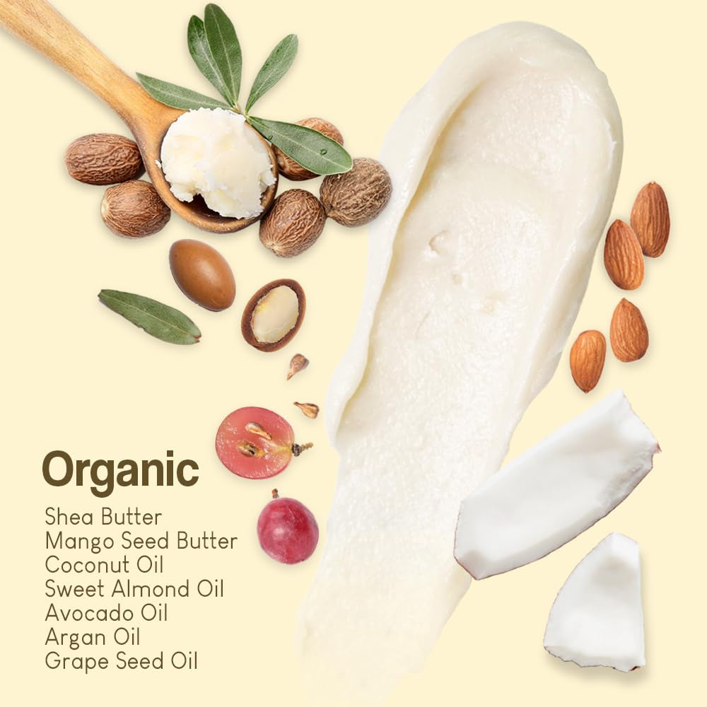 AKWAABA New Whipped Shea Body Butter (Sweet Mango) - Moisturizes, Glows & Softens Skin | Natural Raw Shea Butter | for Dry Skin | 12 Oz / 340 G