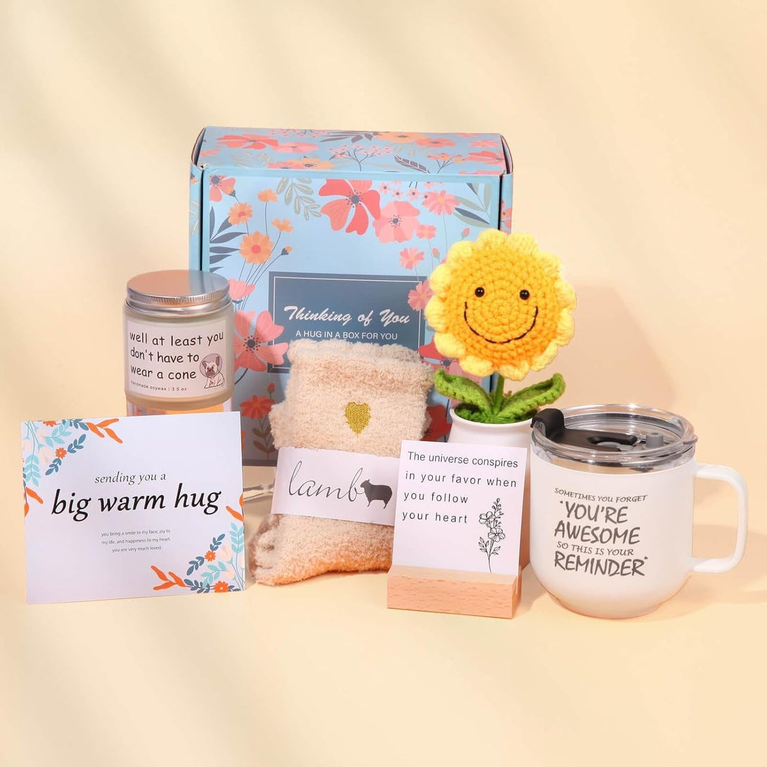 Get Well Gifts for Women-7 Pcs after Surgery Recovery Gifts for Teen Girl Man Mom Teenage, Funny Cheer up Basket for Female, Feel Better Set for Sick Friend, Get Better Care Package, Encouragement Box