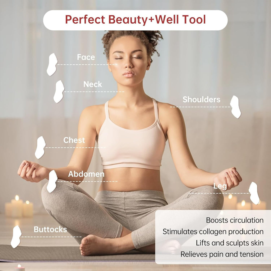Stainless Steel Gua Sha Facial Tools Mothers Day Gifts for Mom Metal Detail Gua Sha Stone Body Lymphatic Drainage Massager Face Guasha Face Sculpting Tool Skin Care