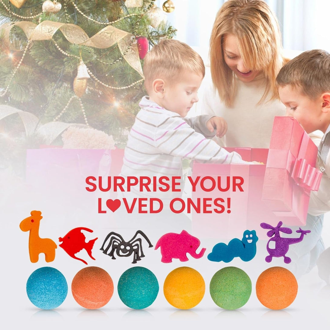 Bath Bombs for Kids: Bathbombs with Surprise inside That Wows Any Kid, Ideal Toys Fizzies for Age 3+, Men, Women and Girls with Kids, Perfect for Family Bat (6 Pcs per Pack)
