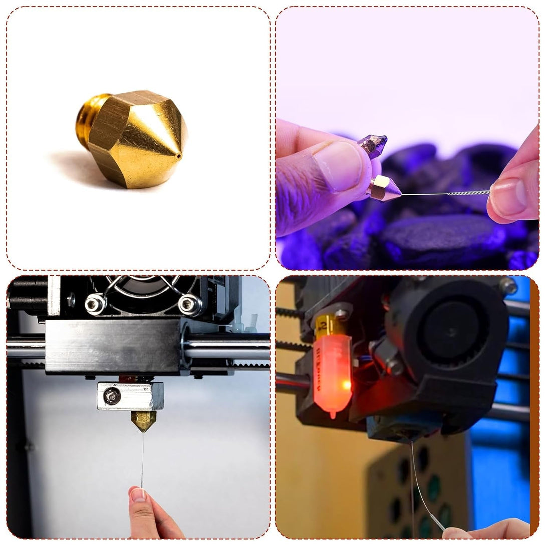 60Pcs 3D Printer Nozzle Cleaning Kit, 0.15/0.2/0.25/0.3/0.35/0.4Mm Stainless Steel 3D Printing Nozzle Needles 3D Printer Nozzle Cleaning Needles for 3D Printer Accessory