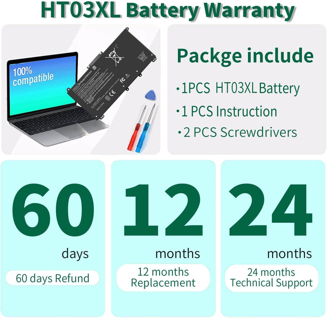 HT03XL L11119-855 Laptop Battery for HP Pavilion 14-CE 14-CF 14-DF 15-CS 15-DA 15-DB 15-DW 17-By 17-CA Series 15-CS0053CL 15-DW0033NR 15-DA0014DX L11421-542 L11421-2C2 HSTNN-UB7J HSTNN-DB8R HT03041XL