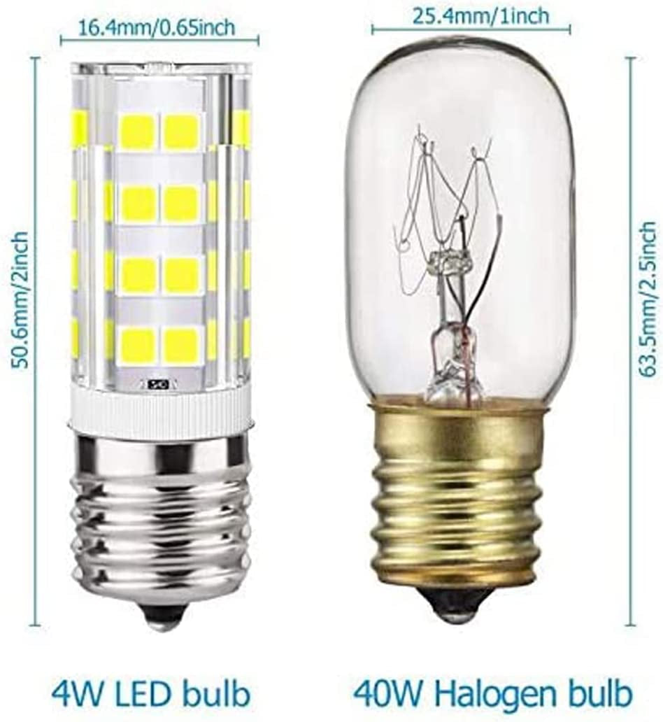 KINDEEP E17 LED Bulb Dimmable, 4W, Daylight White 6000K, Microwave Oven Light Bulbs Equivalent 40W, Ceramic Construction, Versatile Compatibility
