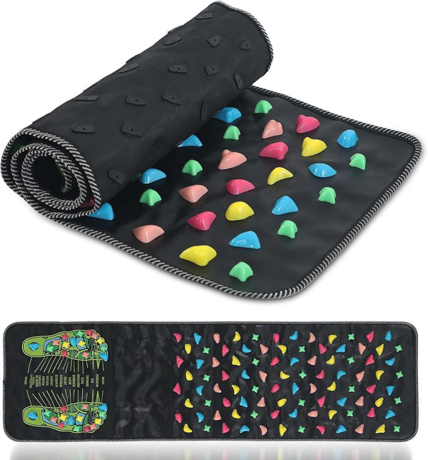 AQQHSAIN Foot Massage Mat Foot Acupressure Mat Acupressure Foot Pad for Relax Body Reflexology Walk Stone Foot Massage Mat for Long Sitting Elderly Students and Office Workers