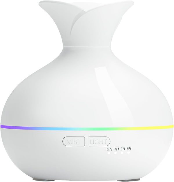 300ML Essential Oil Diffusers for Home, Portable Small Aromatherapy Diffuser, Ultrasonic Diffusers for Essential Oils, Auto Shut-Off 4 Timers 15 LED Colors for Office Home