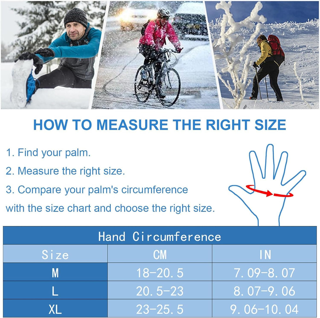 Lightweight Winter Gloves for Men & Women, Touchscreen Windproof Thermal Gloves, Water-Resistant Anti-Slip Warm Gloves for Cycling, Running, Hiking, Driving