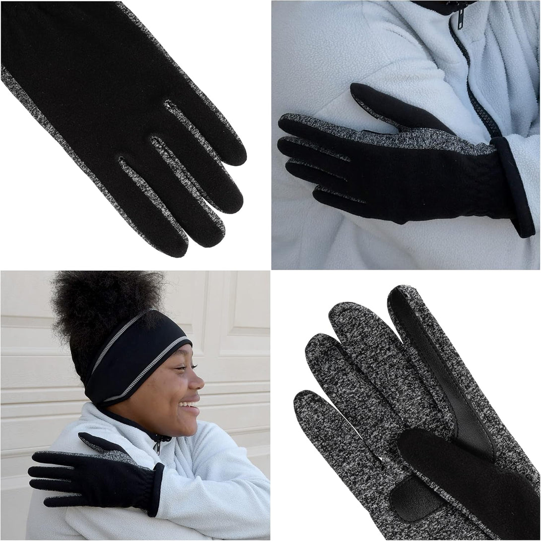 Isotoner Women'S Unlined Water Repellant Touch Screen Gloves, Black, One Size