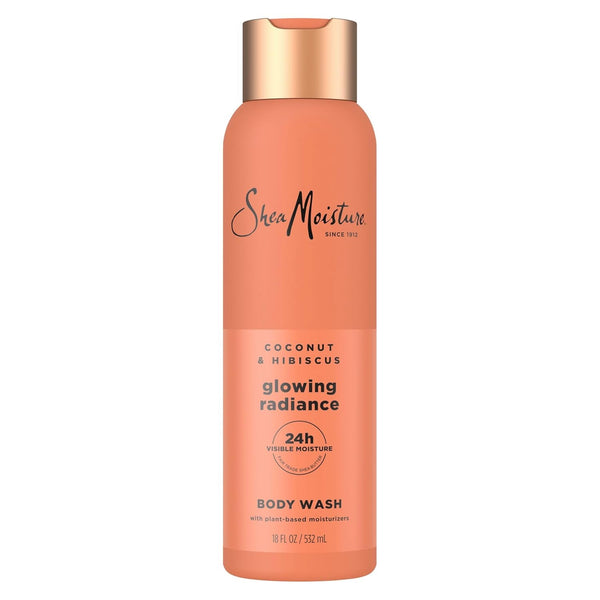 Sheamoisture Coconut Hibiscus Body Wash Glowing Radiance Glowing Radiance Body Wash for 24H Visible Moisture for Healthy, Glowing Skin 18 Oz