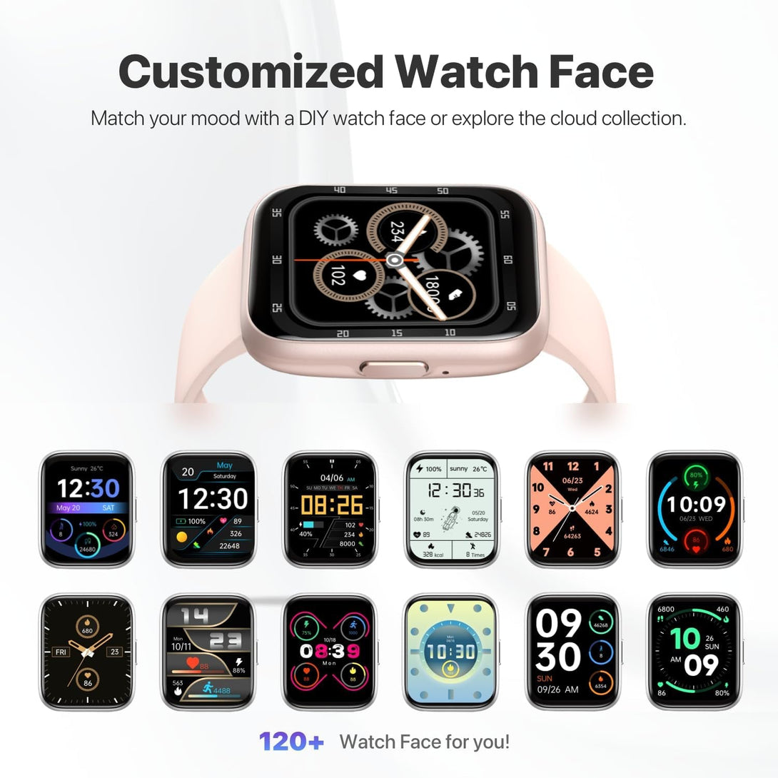 Smart Watch for Men Women - Answer/Make Calls/Quick Reply/Ai Voice Assistant, 1.83" for Android Iphone Samsung Compatible IP68 Smartwatch Blood Oxygen Heart Rate Fitness Tracker (Pink, 1.83")