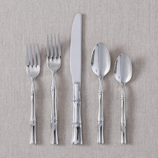 FORTESSA Royal Pacific 18/10 Stainless Steel Flatware, 5 Piece Place Setting with Table Knife, Forks and Spoons (Service for 1), Dishwasher Safe,