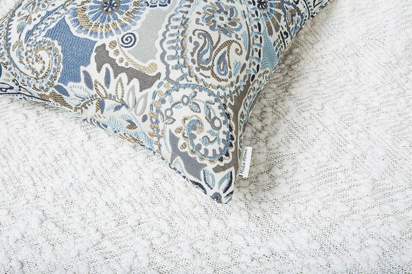 Pack of 2 Decorative Pillow Covers Throw Pillow Cases,Paisley Pattern,18X18 Inches,Blue Brown Cream Multicolor