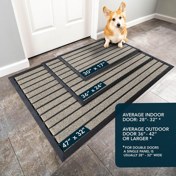 Ubdyo Extra Durable Door Mat - Dirt Trapping Outdoor Welcome Mats - Non-Slip Outdoor Indoor Entrance - Low Profile Front Doormat (30" X 17",