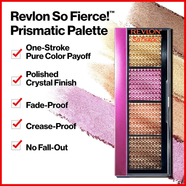 Revlon so Fierce Prismatic Eyeshadow Palette, Eye Makeup, Ultra Creamy Pigmented in Blendable Matte & Pearl Finishes, 961 That'S a Dub, 0.21 Oz