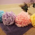 Loofah-Bath-Sponge Lace-Mesh-Set // 2-Scrubs-in-1 by Shower Bouquet/Large Full 60g Pouf (4 Pack Spa Colors) Body Luffa Loofa Loufa Puff -