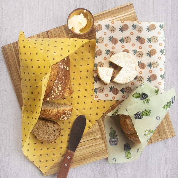 Trifecta Living Co. Versatile Beeswax Wraps,Set of 7-Fresh Food Keeper, Durable & Easily Cleaned, Sustainable Step towards a Zero-Waste Kitchen,
