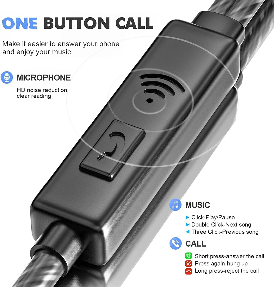 Wired Earbuds with Microphone 5 Pack, In-Ear Headphones with Heavy Bass, High Sound Quality Earphones Compatible with Ipad, Laptop, MP3, Android Smartphones, Fits All 3.5Mm Jack Device