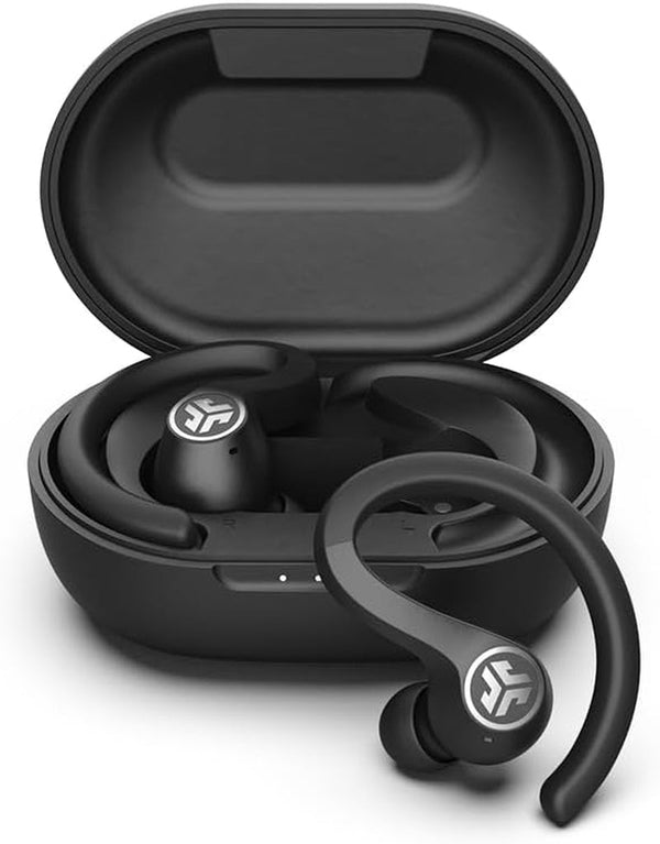 Jlab Jbuds Air Sport True Wireless Bluetooth Earbuds + Charging Case, Black, IP66 Sweat Resistance, Class 1 Bluetooth 5.0 Connection, 3 EQ Sound Settings Jlab Signature, Balanced, Bass Boost